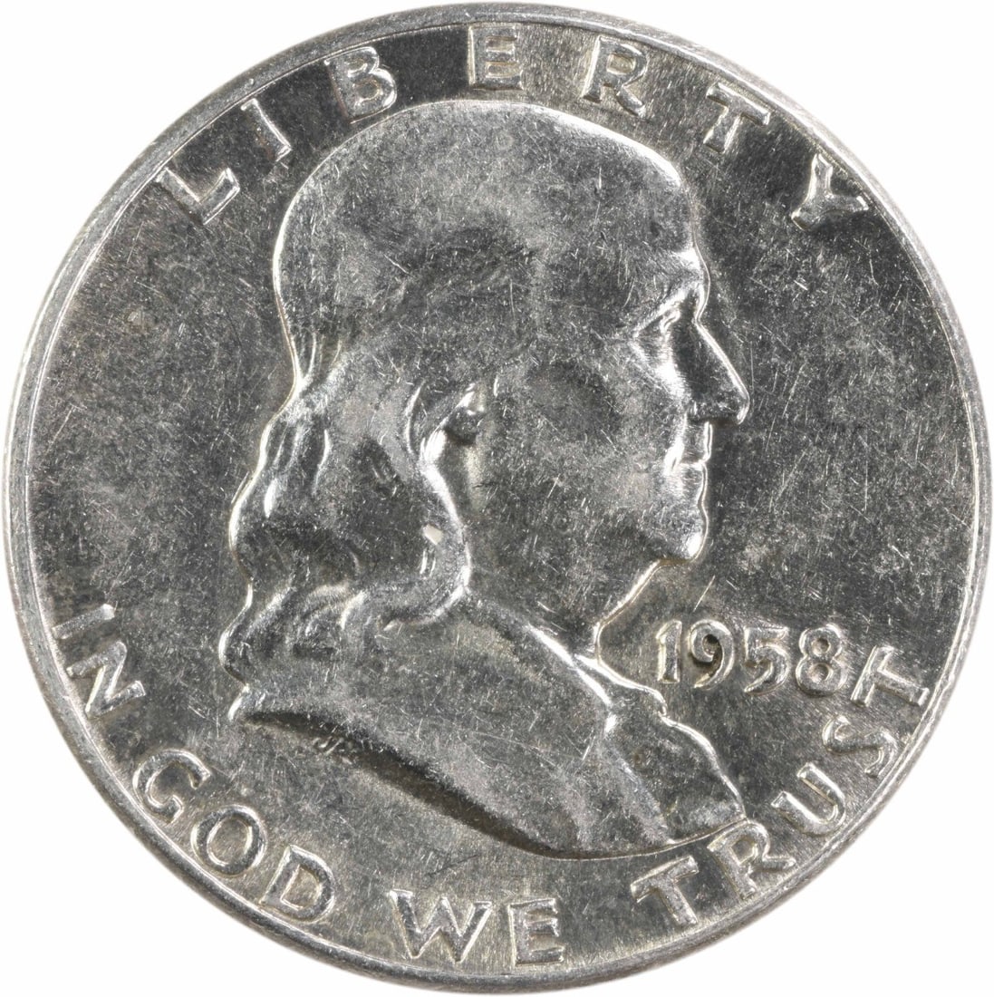 1958 Philadelphia Franklin 50 Cent Coin AU Grade Uncertified Silver (1 of 2)