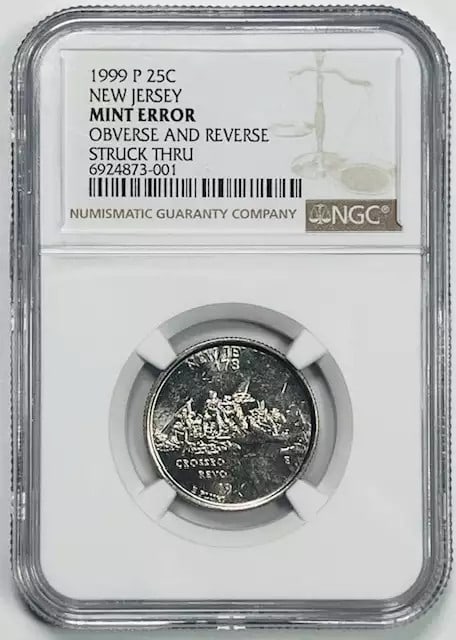 1999 P Quarter State Series NGC UNC Details Struck Thru Error: 1999 P Quarter State Series NGC UNC Details Struck Thru Error This 1999 P Quarter from the State Series showcases NGC certification with UNC Details. Struck with remarkable precision, it features a un