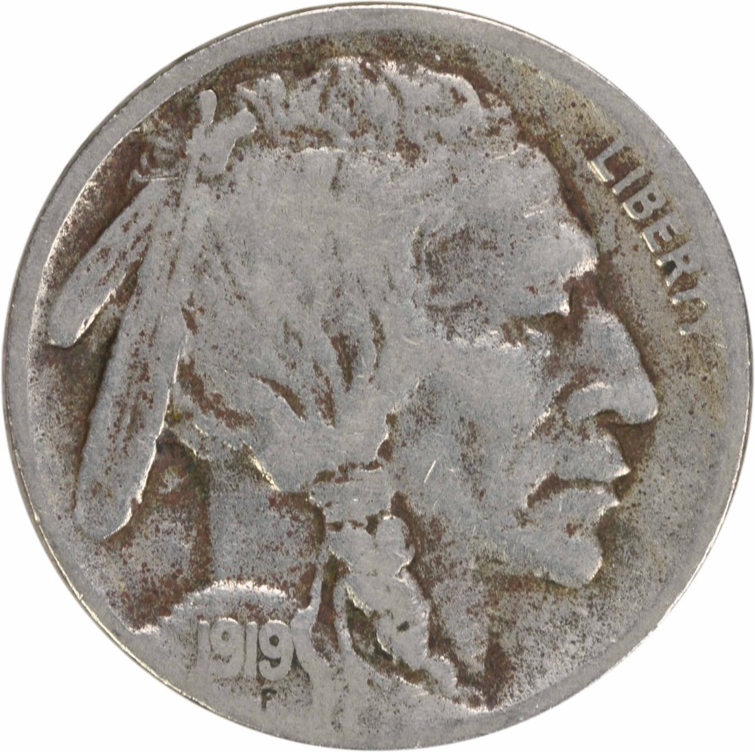 1919-S Buffalo Nickel 5C Circulated Uncertified Coin by James Earle Fraser (1 of 2)