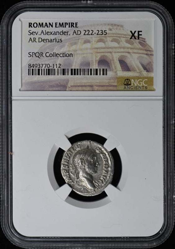 Roman Empire Silver Denarius of Severus Alexander NGC XF40 (1 of 2)