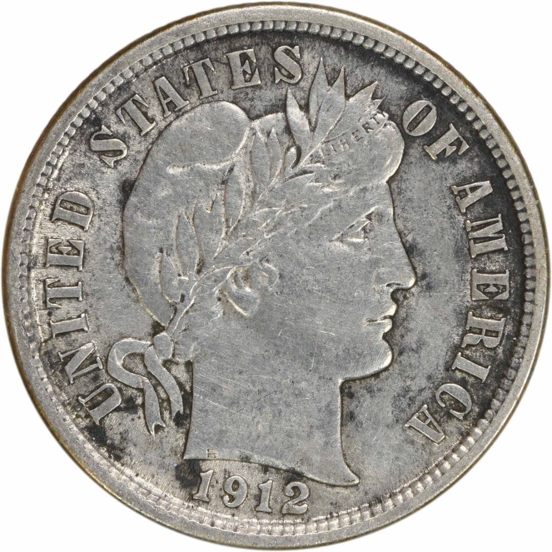 1912 Barber Silver Dime AU Uncertified 10C Philadelphia (1 of 2)