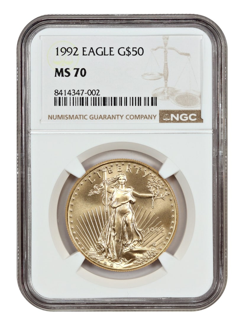 1992 NGC MS70 $50 Gold Eagle Coin Uncirculated Philadelphia (1 of 4)