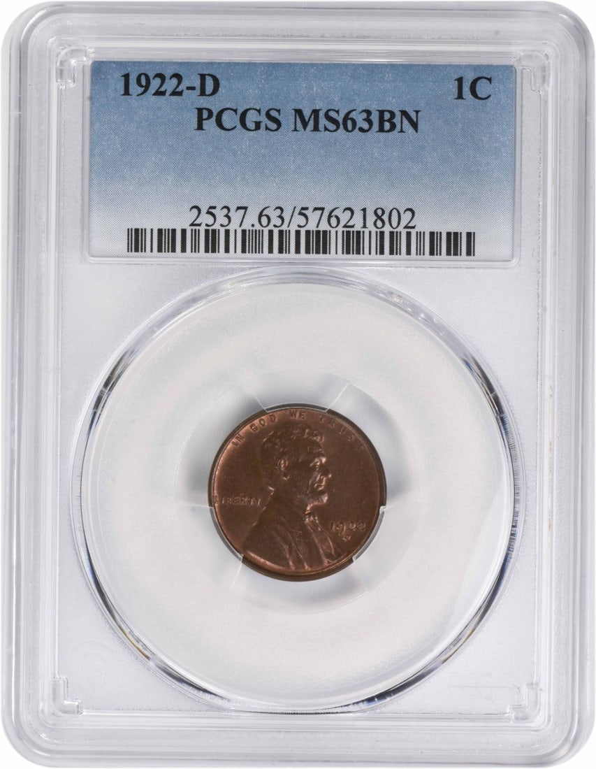 1922-D Lincoln Wheat Cent MS63BN Certified PCGS Copper (1 of 2)