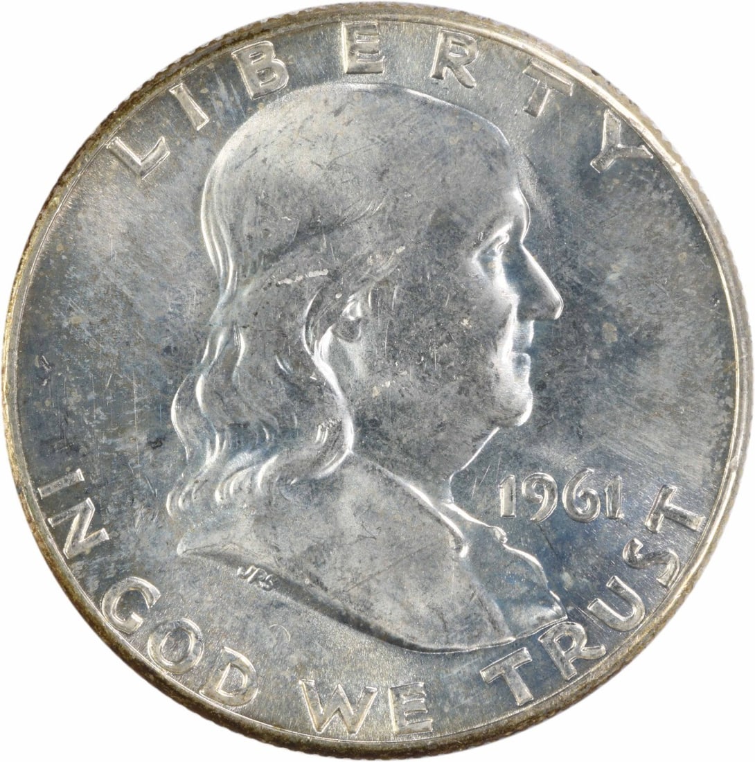 Choice Brilliant Uncirculated 1961 Silver Franklin Half Dollar Uncertified (1 of 2)