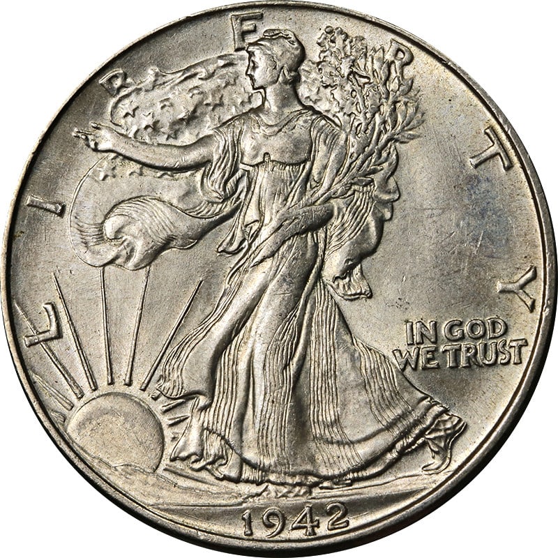 1942-P Walking Liberty Half Dollar Doubled Die Obverse (1 of 2)