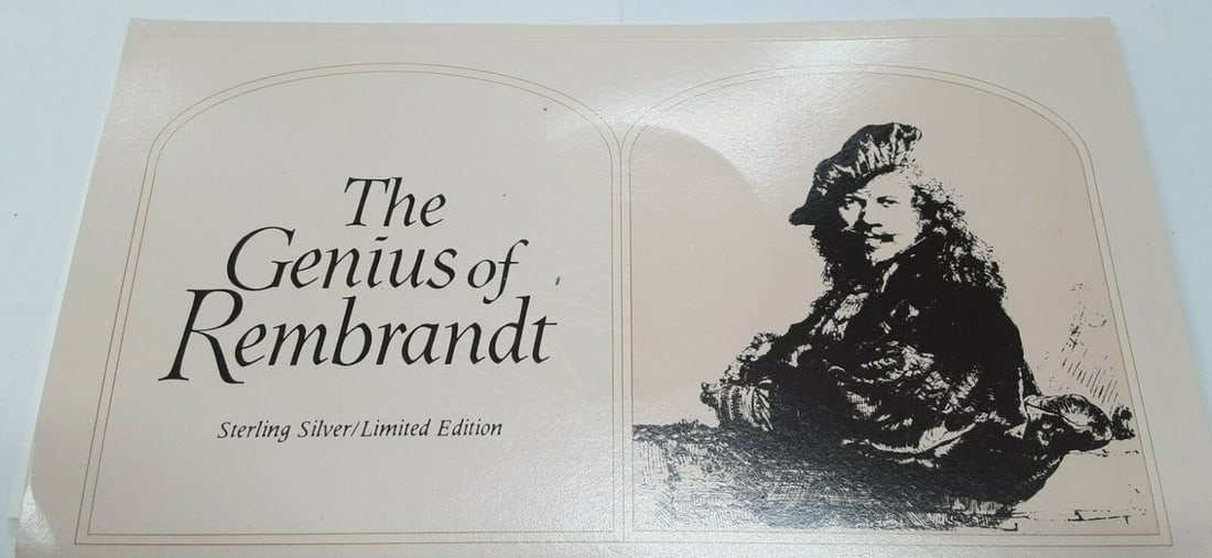 Sterling Silver Portrait Medal of Agatha Bas in Card from Genius of Rembrandt Series: Sterling Silver Portrait Medal of Agatha Bas in Card from Genius of Rembrandt Series This Franklin Mint medal from the Genius of Rembrandt series features a proof portrait of Agatha Bas, the wife of N