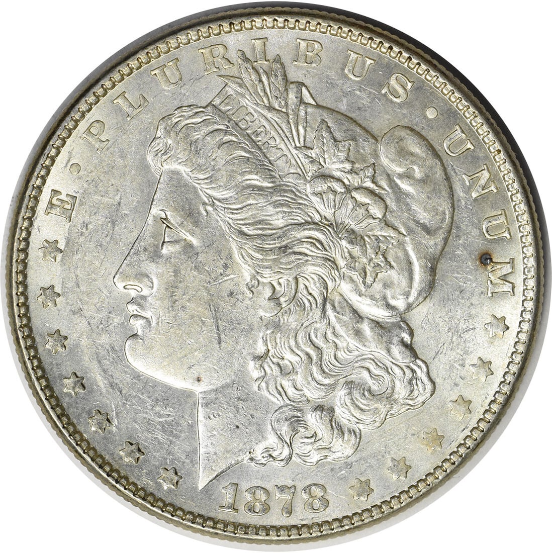 1878 7 Tail Feathers Morgan Dollar AU Philadelphia Uncertified Silver Coin (1 of 2)