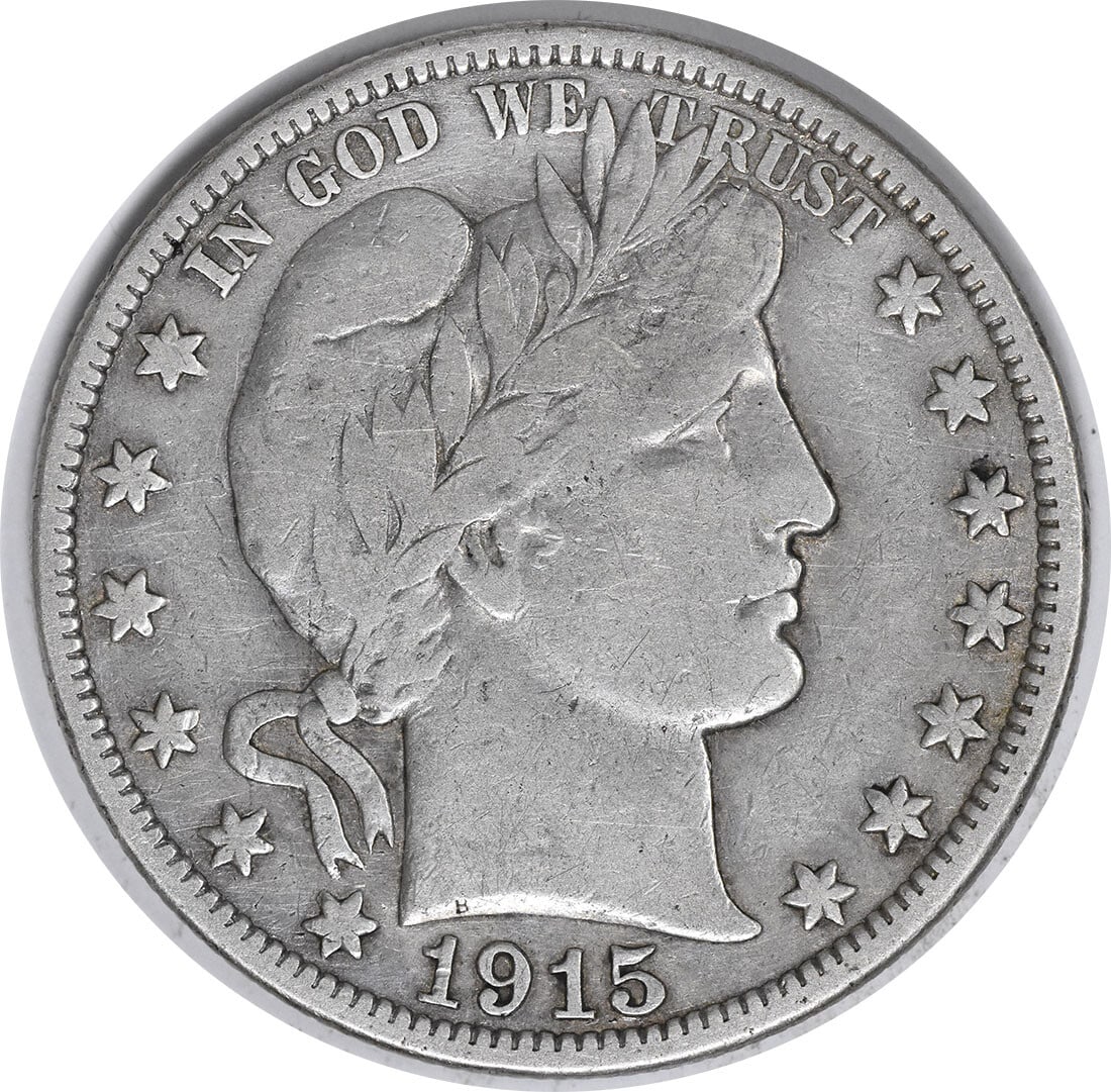 1915 Barber Silver Half Dollar Coin 90% Silver F Uncertified (1 of 2)