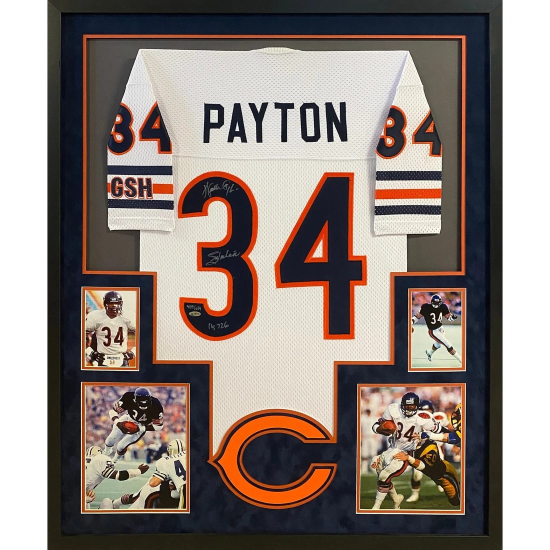Framed Walter Payton Chicago Bears Autographed Jersey With Steiner Authentication (1 of 3)