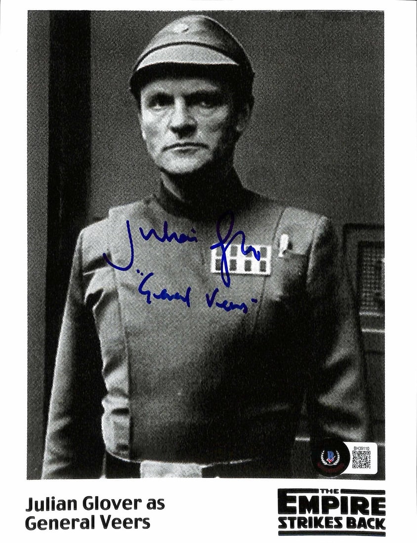 6x8 Star Wars Empire Strikes Back Photo Signed by Julian Glover as General Veers Beckett: 6x8 Star Wars Empire Strikes Back Photo Signed by Julian Glover as General Veers Beckett This is an autographed 6x8 photograph signed in blue permanent marker by Julian Glover as General Veers from St