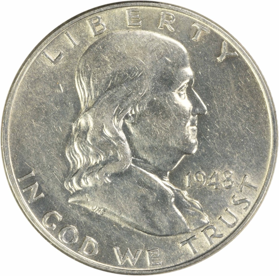 1948 Franklin 50C Philadelphia AU Grade Uncertified Silver Half Dollar (1 of 2)