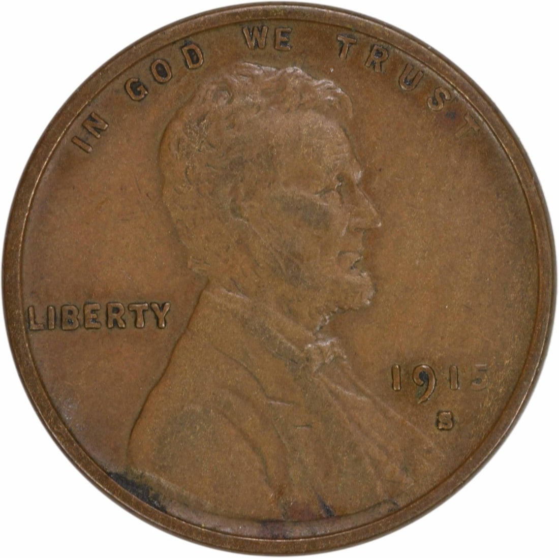 1915-S Lincoln Wheat Cent EF Uncertified Copper Coin (1 of 2)