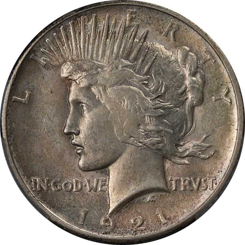 1921 Peace Dollar High Relief PCGS Uncirculated Unc Details Silver Coin: 1921 Peace Dollar High Relief PCGS Uncirculated Unc Details Silver Coin This 1921 Peace Dollar features high relief and is certified by PCGS with a grade of Unc Details. It showcases decent eye appeal