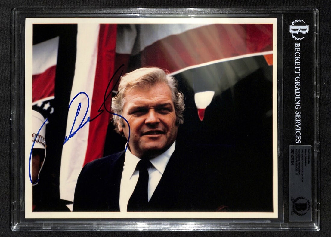 Brian Dennehy Rambo Signed 8x10 Photo Beckett Authenticated Grade 10: Brian Dennehy Rambo Signed 8x10 Photo Beckett Authenticated Grade 10 This autographed 8x10 color photo features the signature of Brian Dennehy, renowned for his role in the movie Rambo. The signature