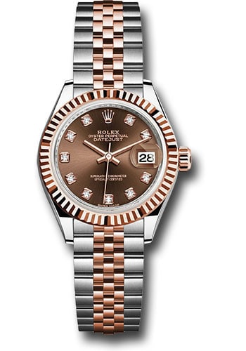 Rolex Datejust Lady Ref 279171 Chocolate Diamond Dial Jubilee Bracelet 2016: Rolex Datejust Lady Ref 279171 Chocolate Diamond Dial Jubilee Bracelet 2016 This Rolex Datejust Lady watch features a chocolate diamond dial, fluted bezel, and Jubilee bracelet. It is designed for lad