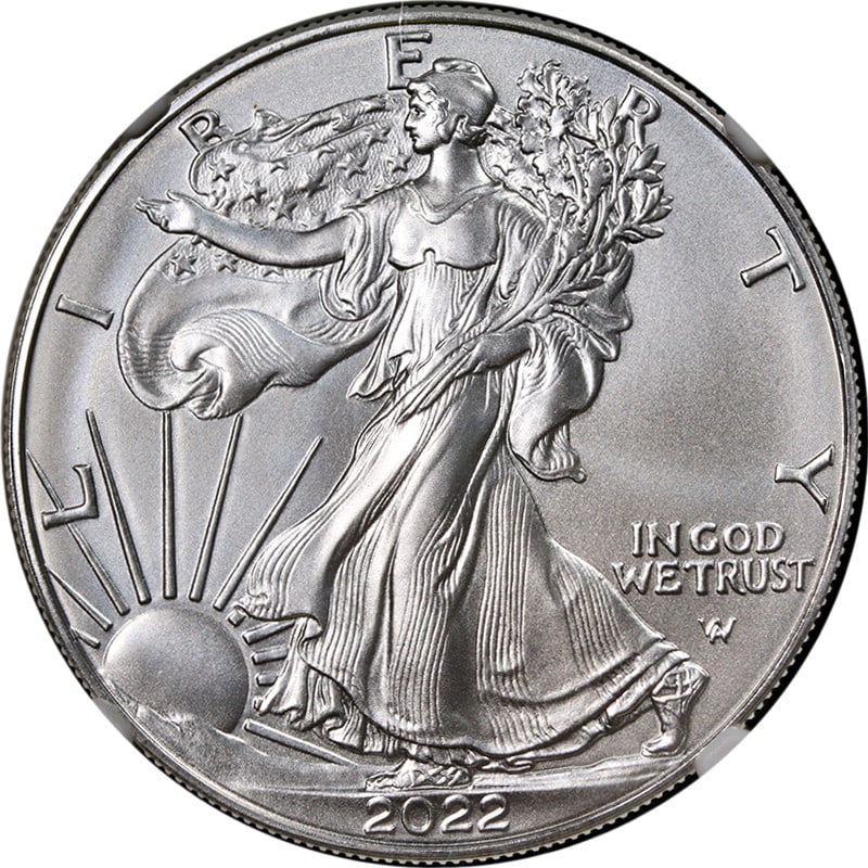 NGC Graded MS70 2022 Silver Eagle Dollar Brown Label (1 of 4)