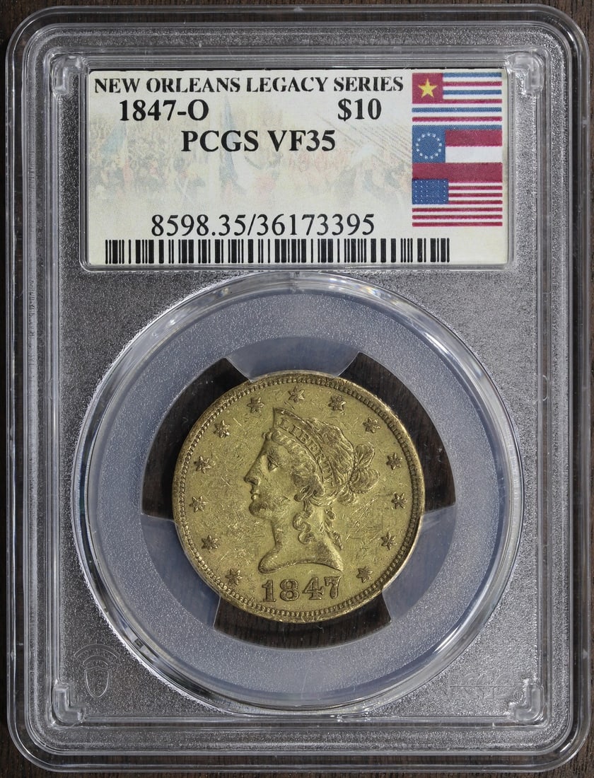 1847 New Orleans $10 Liberty Gold Eagle Coin VF35 PCGS Certified (1 of 4)