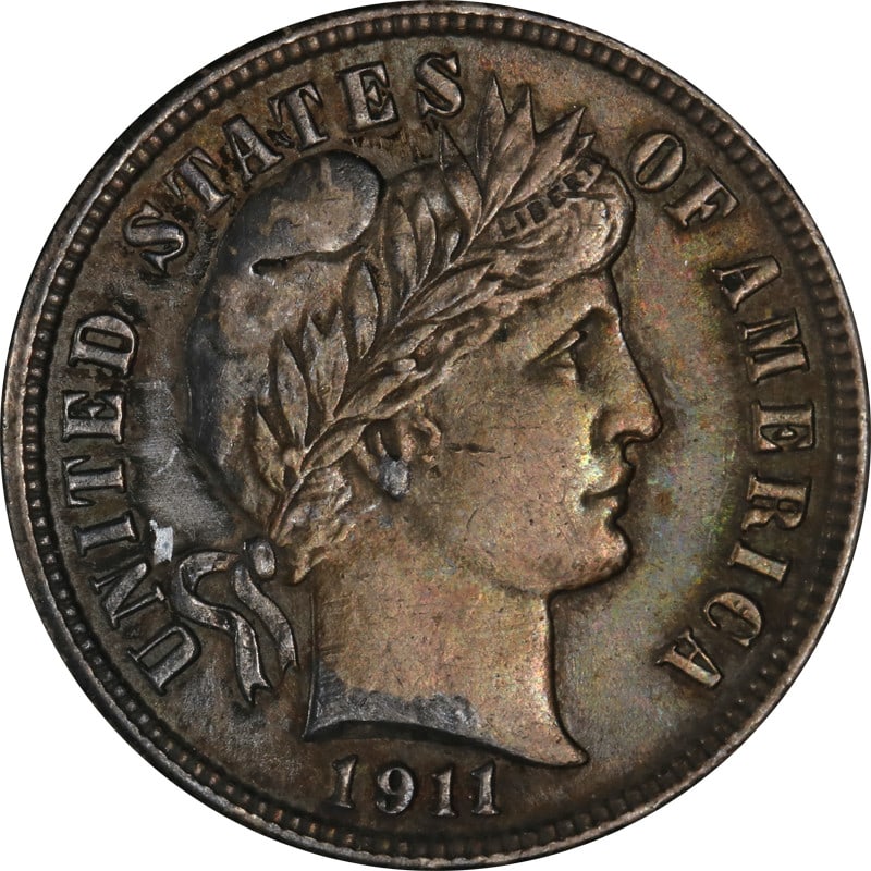1911 Philadelphia Mint Silver Barber Dime United States Coin (1 of 2)