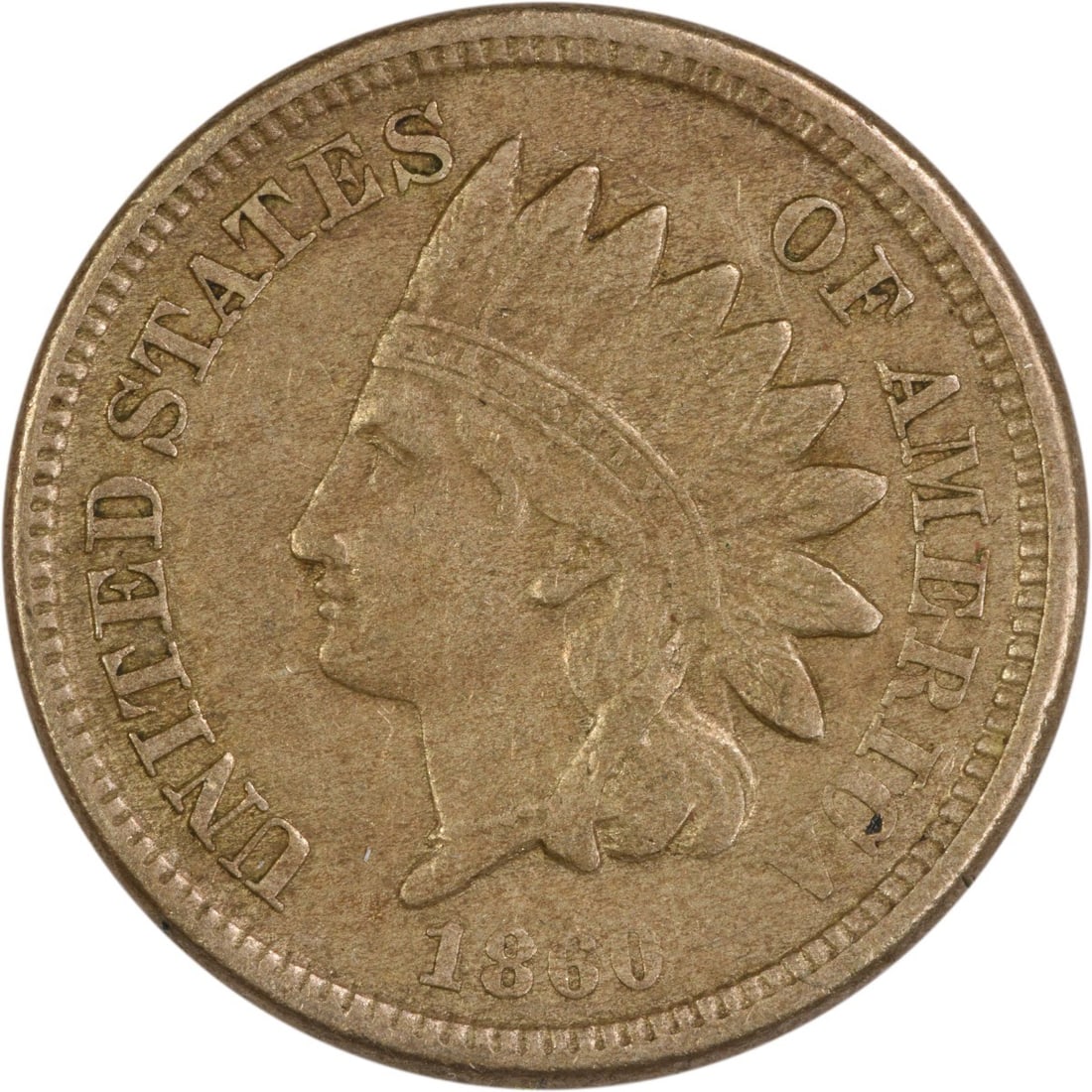 1860 Indian Head Cent VF Uncertified Philadelphia Mint: 1860 Indian Head Cent VF Uncertified Philadelphia Mint This 1860 Indian Cent features a striking design by James Barton Longacre. Struck in Philadelphia, this coin represents a piece of American histo