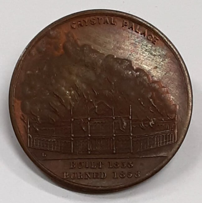 Bronze 1853 Crystal Palace Medal 30.6mm New York Exposition: Bronze 1853 Crystal Palace Medal 30.6mm New York Exposition This 1853 New York Exposition Crystal Palace medal is crafted from bronze and measures 30.6mm in diameter. Issued in the United States, the