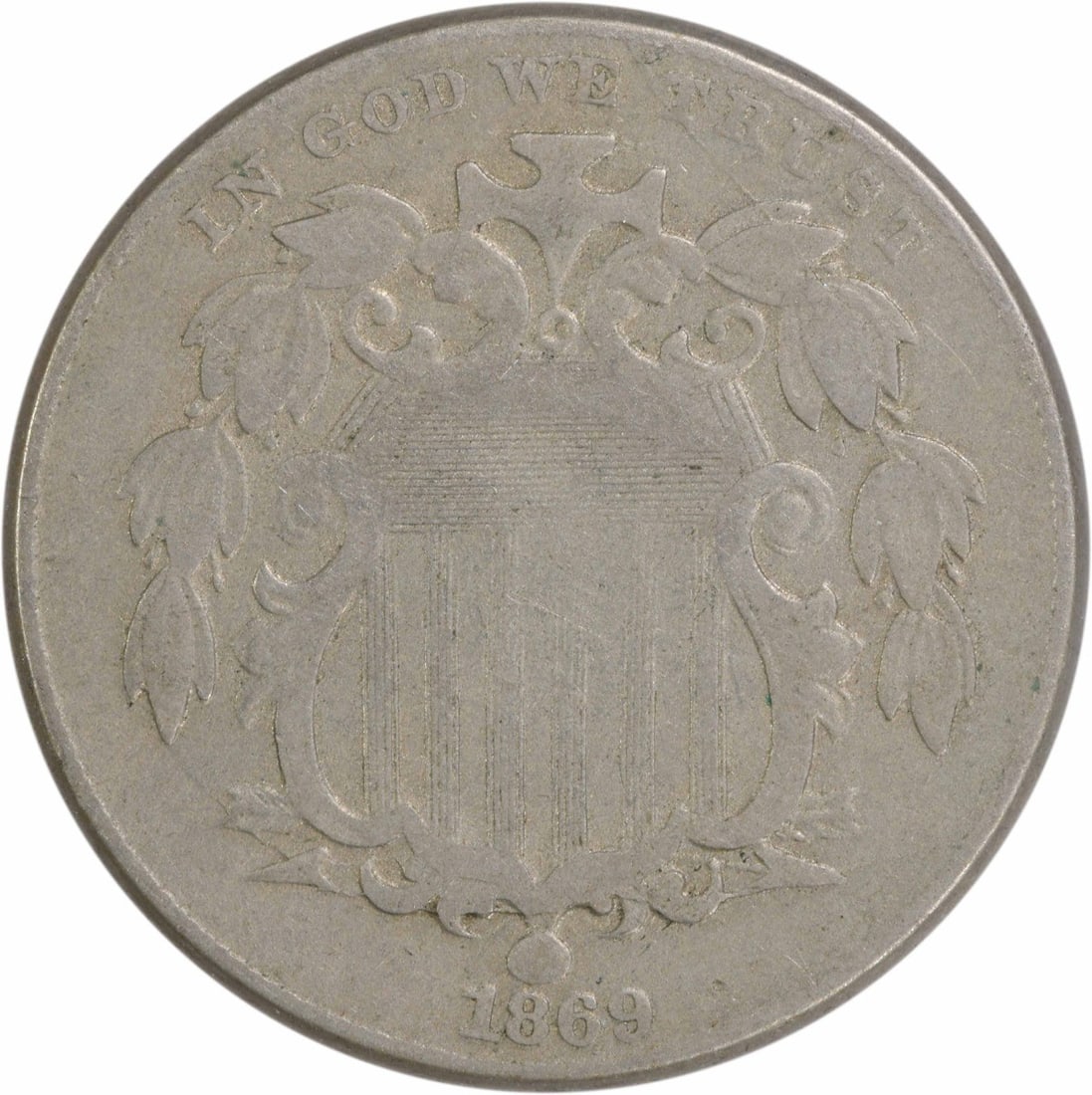 1869 Shield Nickel VF Uncertified Philadelphia Mint (1 of 2)