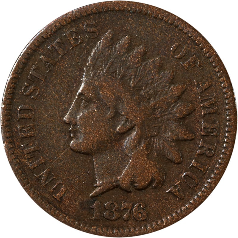 Copper Indian Head Cent United States 1876 Circulated (1 of 2)
