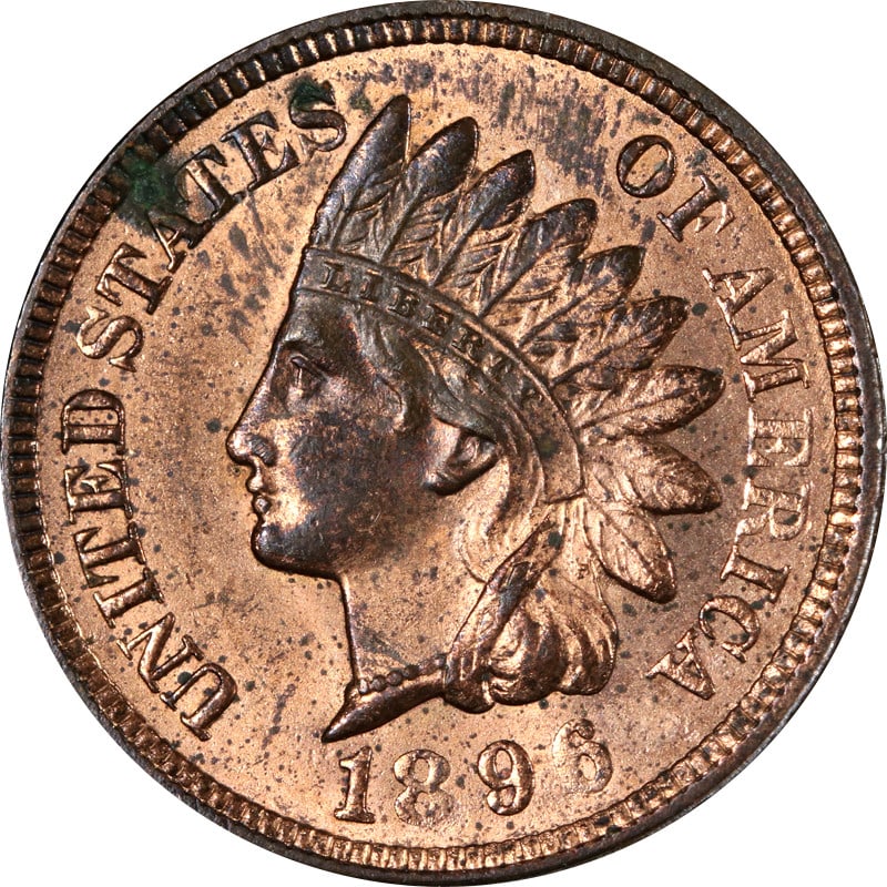 1896 Copper Indian Head Cent United States Circulated Coin (1 of 2)