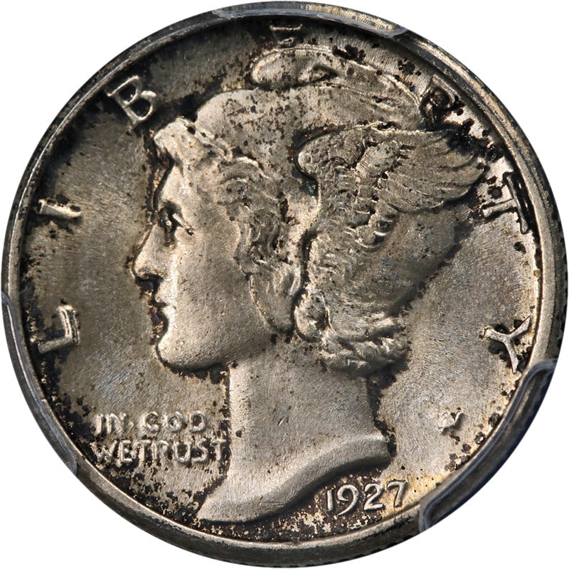 1927-P Mercury Dime PCGS MS64 FB Silver Coin with Full Bands (1 of 4)