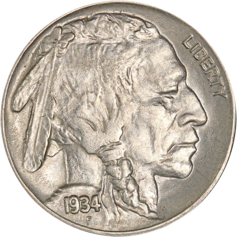 1934-P Buffalo Nickel Circulated Philadelphia Mint Coin (1 of 2)