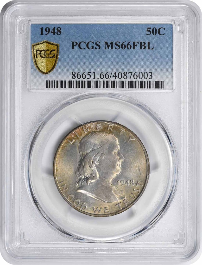 1948 MS66FBL PCGS Certified Franklin Half Dollar 90 Percent Silver (1 of 2)
