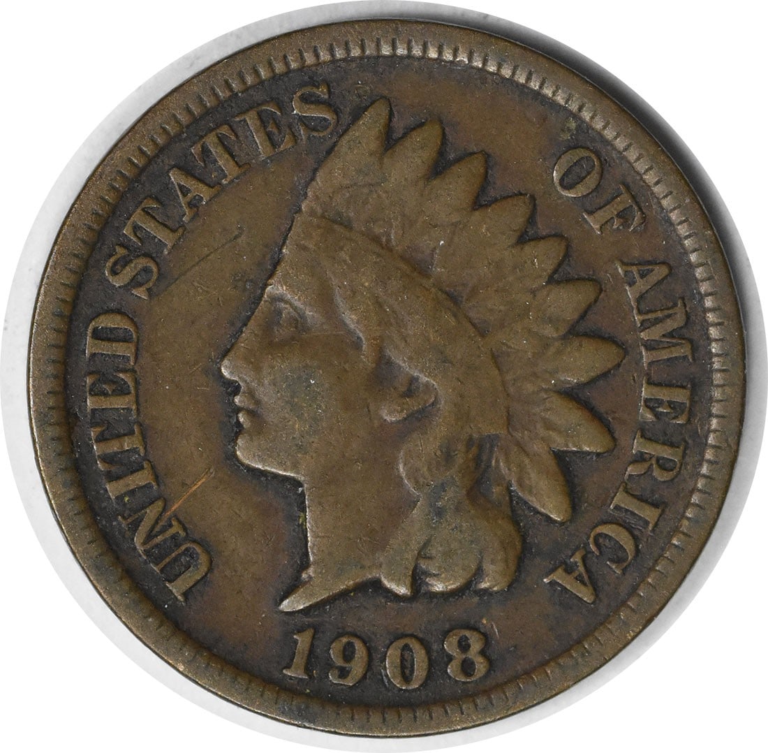 1908-S Indian Head Cent Copper F Grade Circulated Coin (1 of 2)