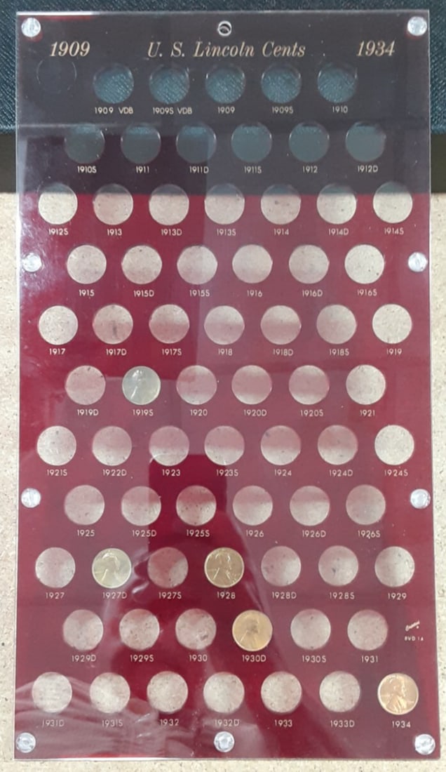 165 Lincoln Wheat and Memorial Cents 1919-1996 in Capital Acrylic Holders (1 of 18)