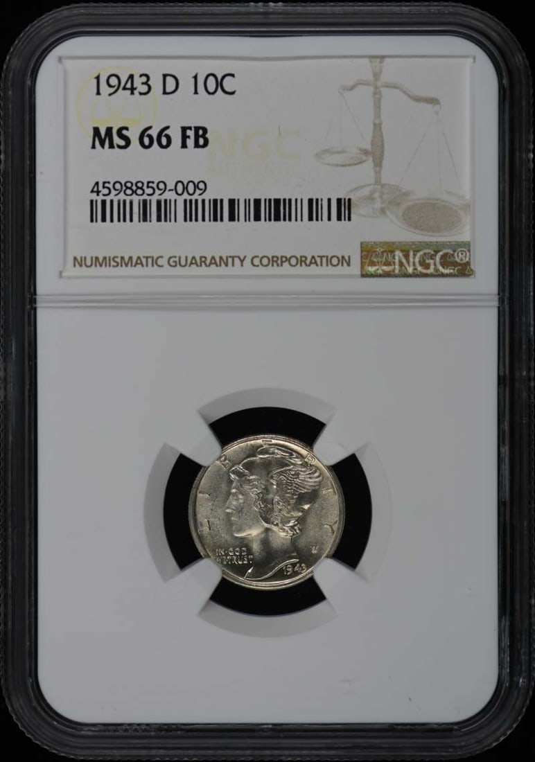 1943-D Mercury Dime 10C NGC MS66FB Uncirculated Denver Mint (1 of 2)