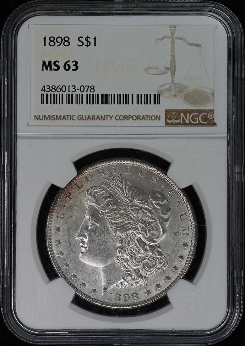 1898 Morgan Dollar NGC MS63 Uncirculated Philadelphia Mint Coin (1 of 2)