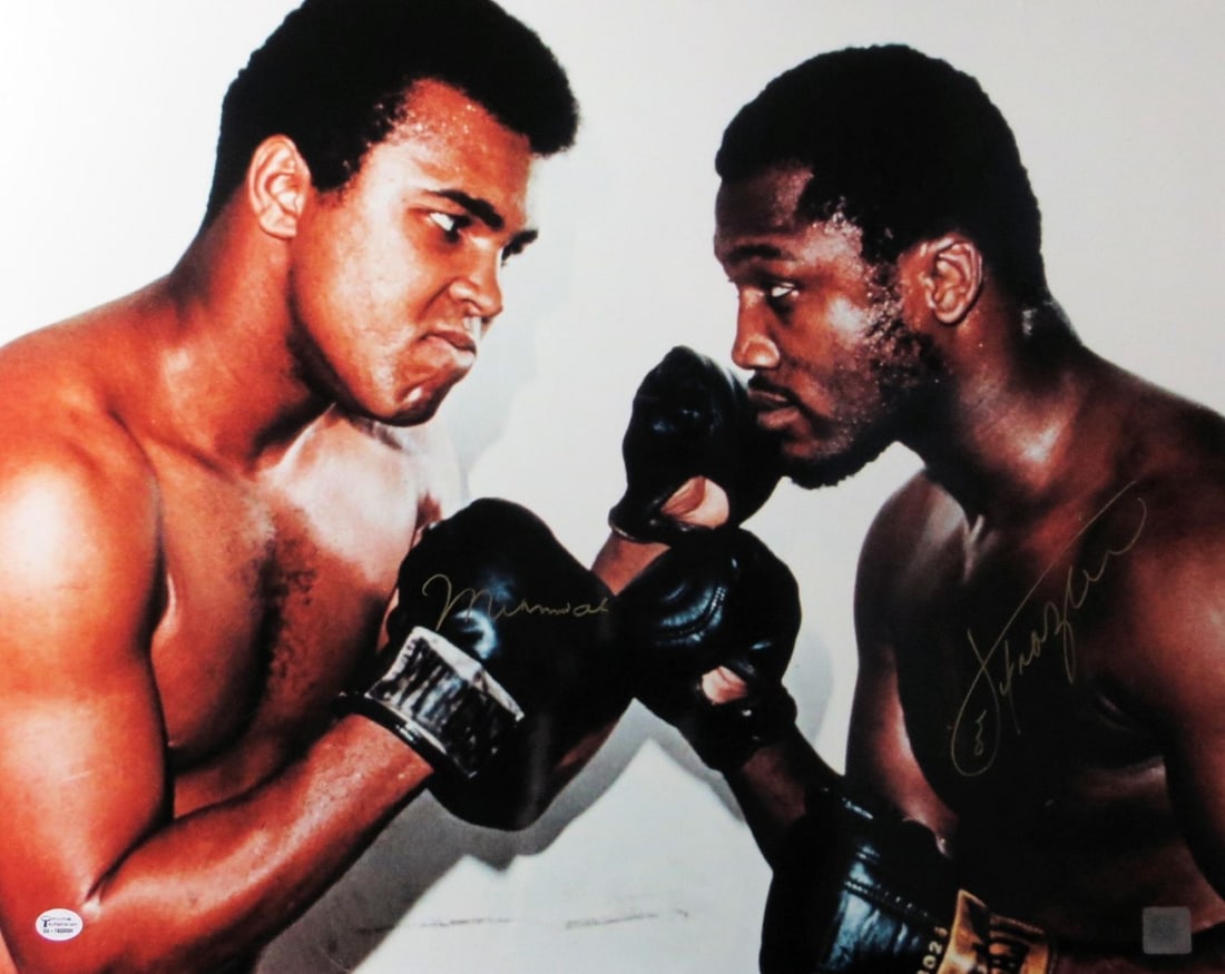 Muhammad Ali Joe Frazier Dual Autographed 16x20 Photo Online Authentics (1 of 1)
