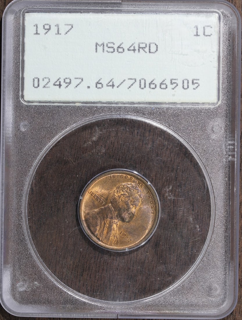 1917 Lincoln Cent MS64RD PCGS Rattler Copper Uncirculated (1 of 2)