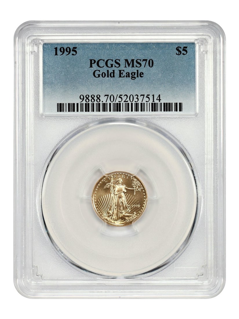 PCGS MS70 1995 $5 Gold Eagle Uncirculated Coin (1 of 4)