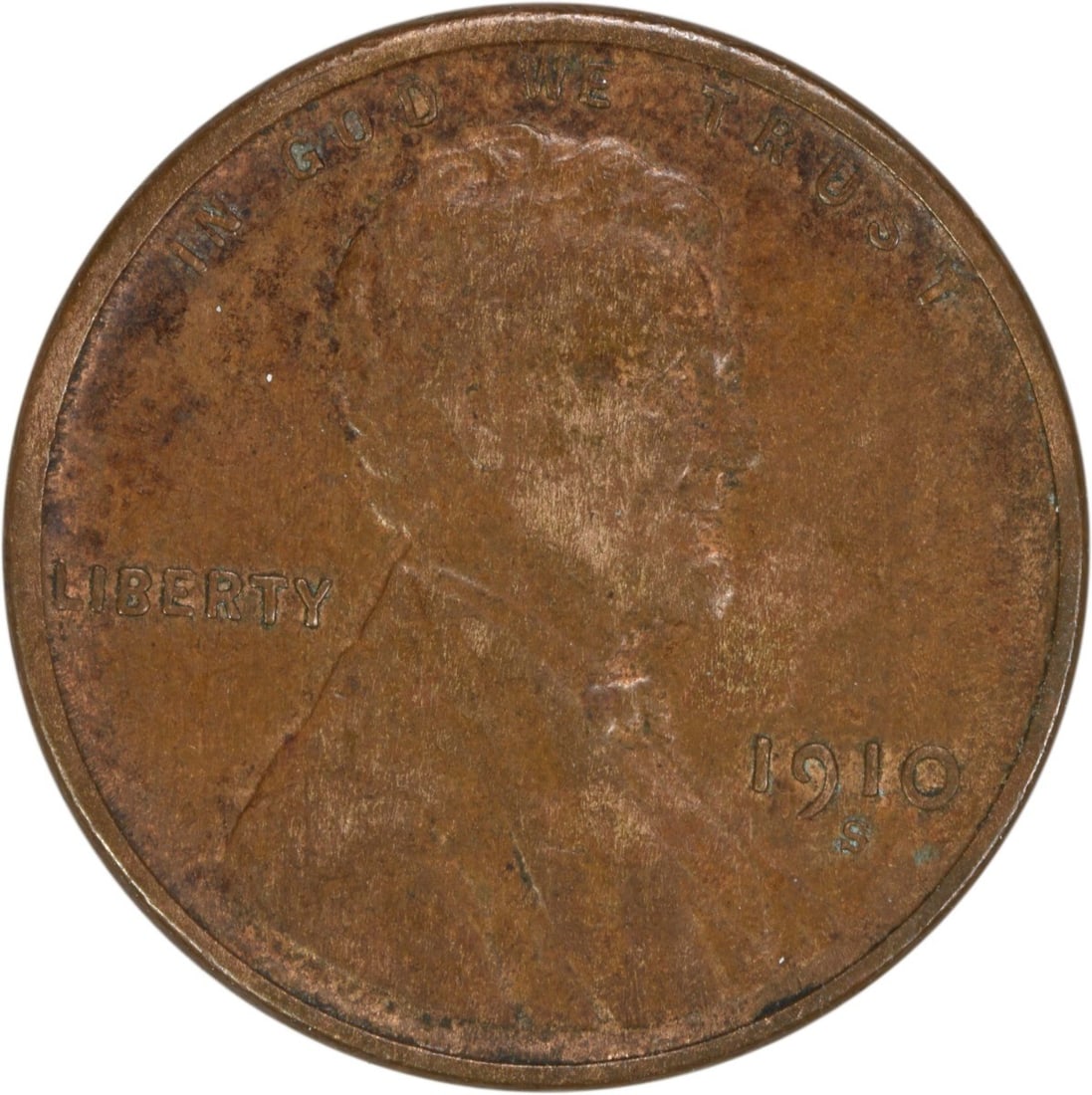 1910-S Lincoln Wheat Cent AU Uncertified Copper Coin (1 of 2)