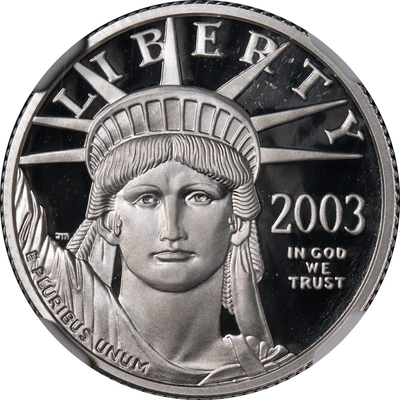 2003-W $25 Platinum Eagle NGC PF70 Ultra Cameo 1/4 oz Coin (1 of 4)