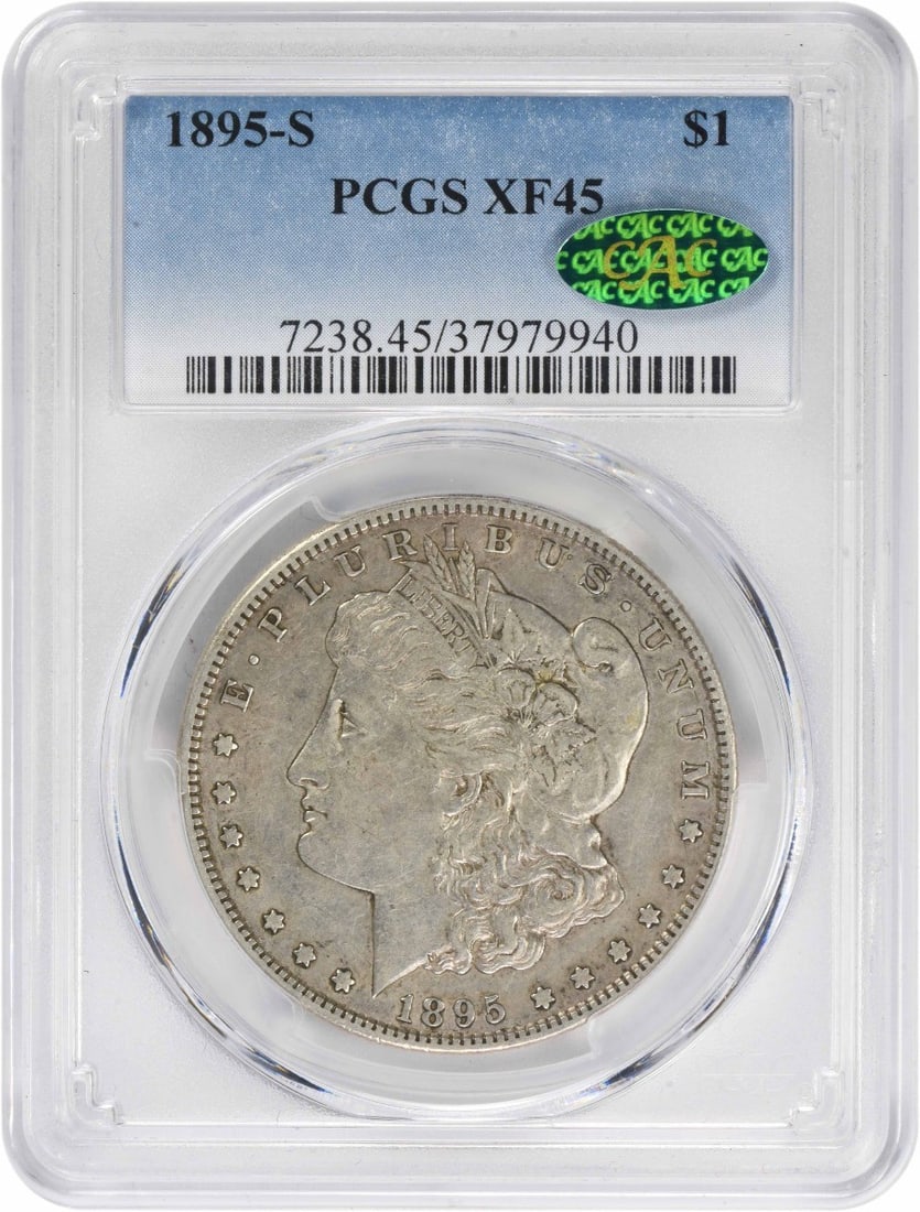 1895-S Morgan Silver Dollar EF45 PCGS CAC Certified Coin (1 of 4)