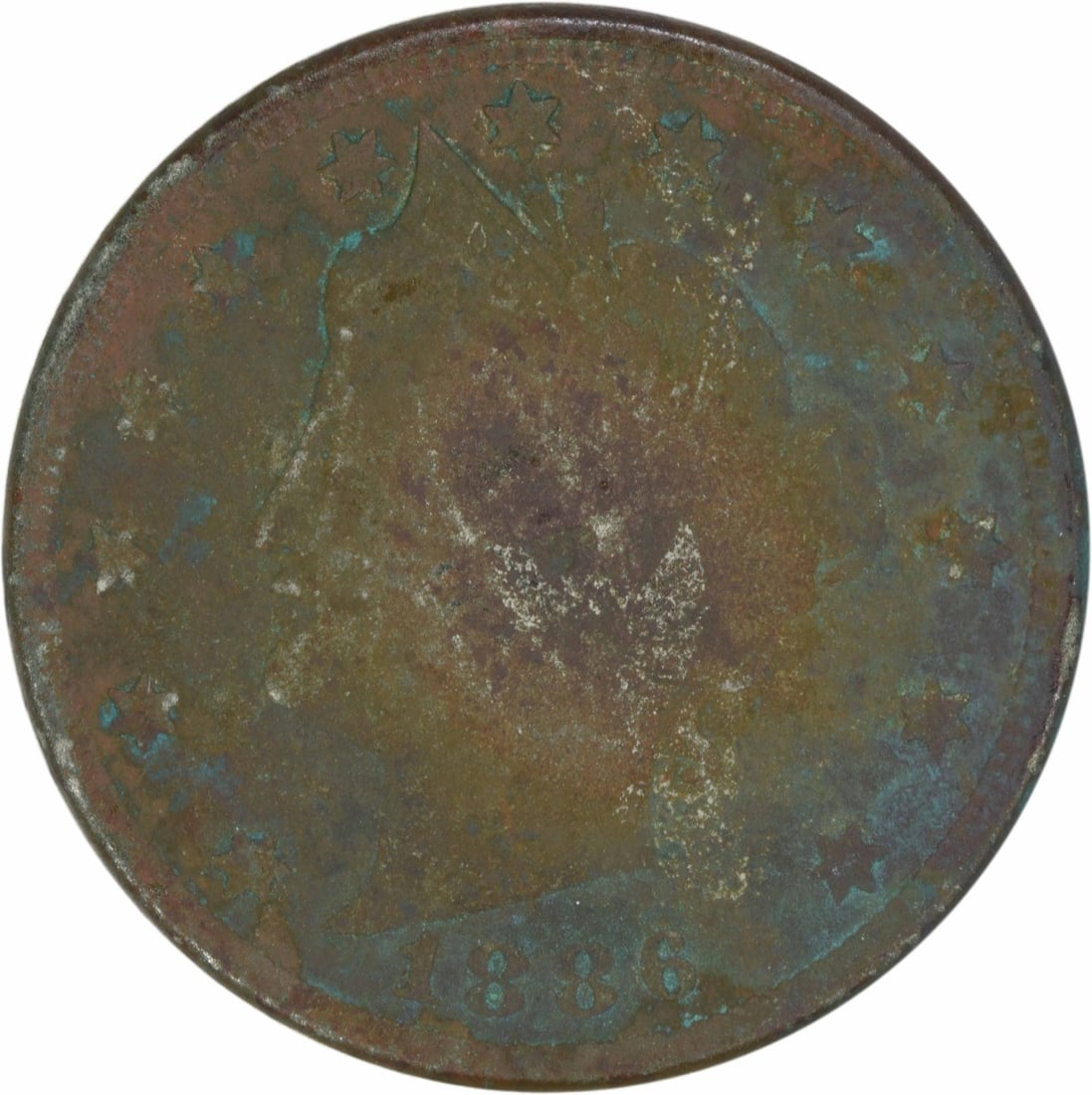 1886 Liberty Nickel 5C AG Uncertified Philadelphia Mint: 1886 Liberty Nickel 5C AG Uncertified Philadelphia Mint This is a 1886 Liberty Nickel, an iconic piece of American numismatics. This coin was minted in Philadelphia and features the distinctive Libert