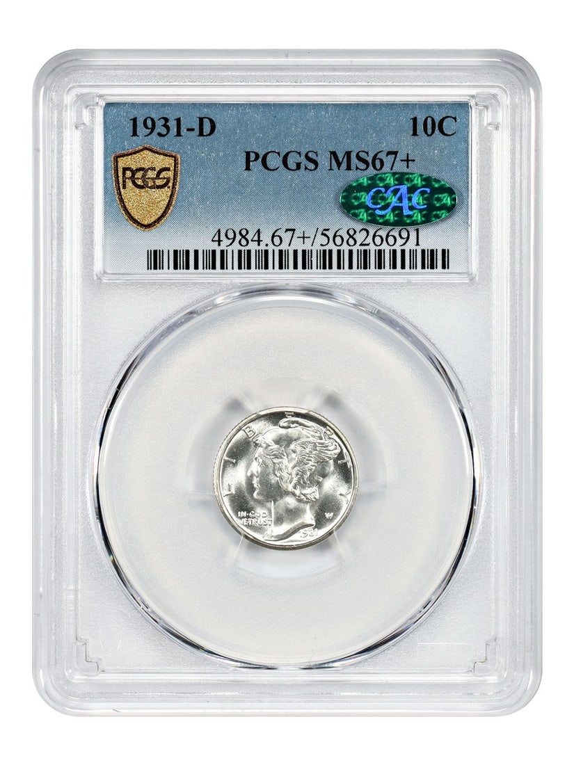 PCGS CAC MS67 Plus 1931-D Mercury Dime High Grade Uncirculated 10C (1 of 4)