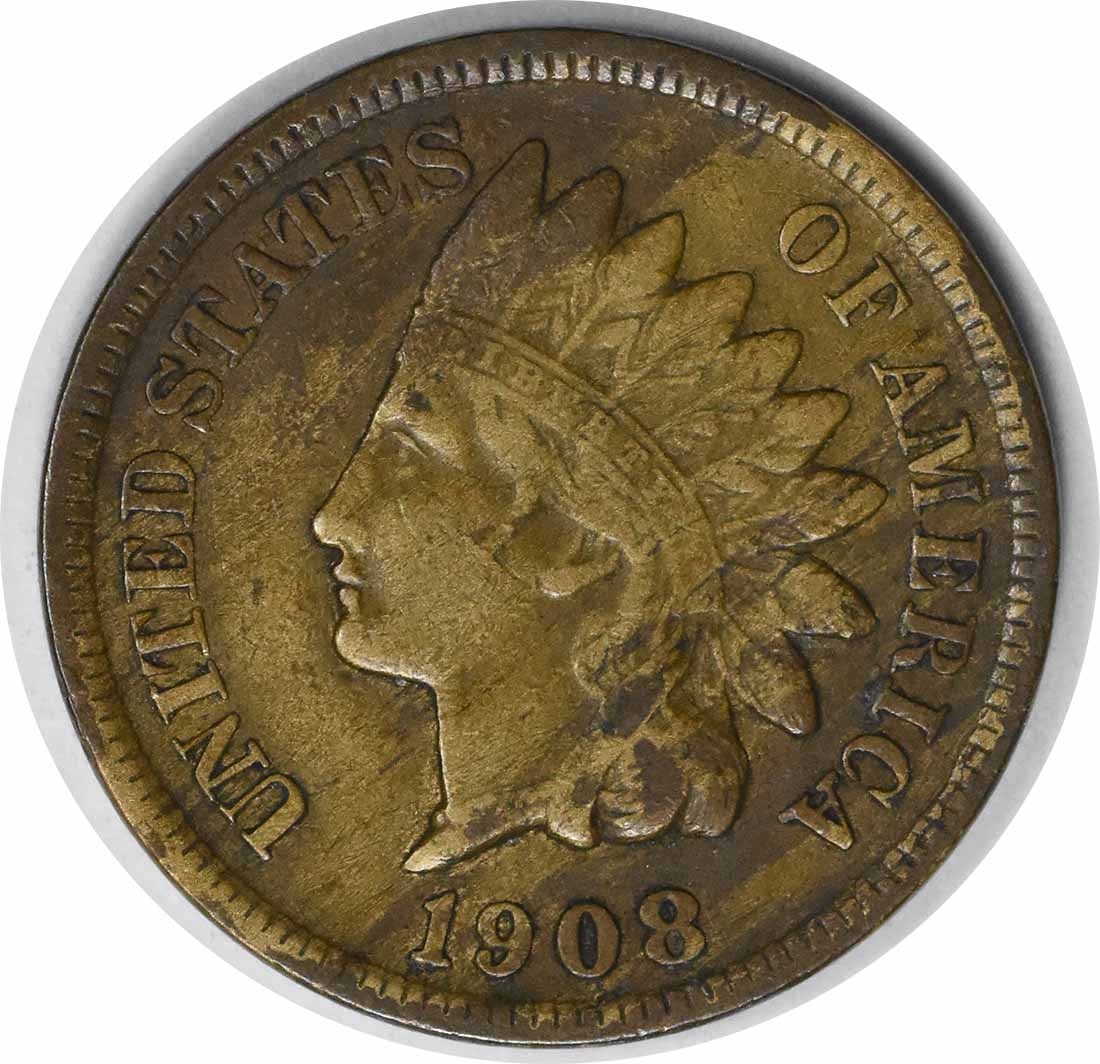 1908-S Indian Head Cent VF Uncertified Copper Km 90a (1 of 2)