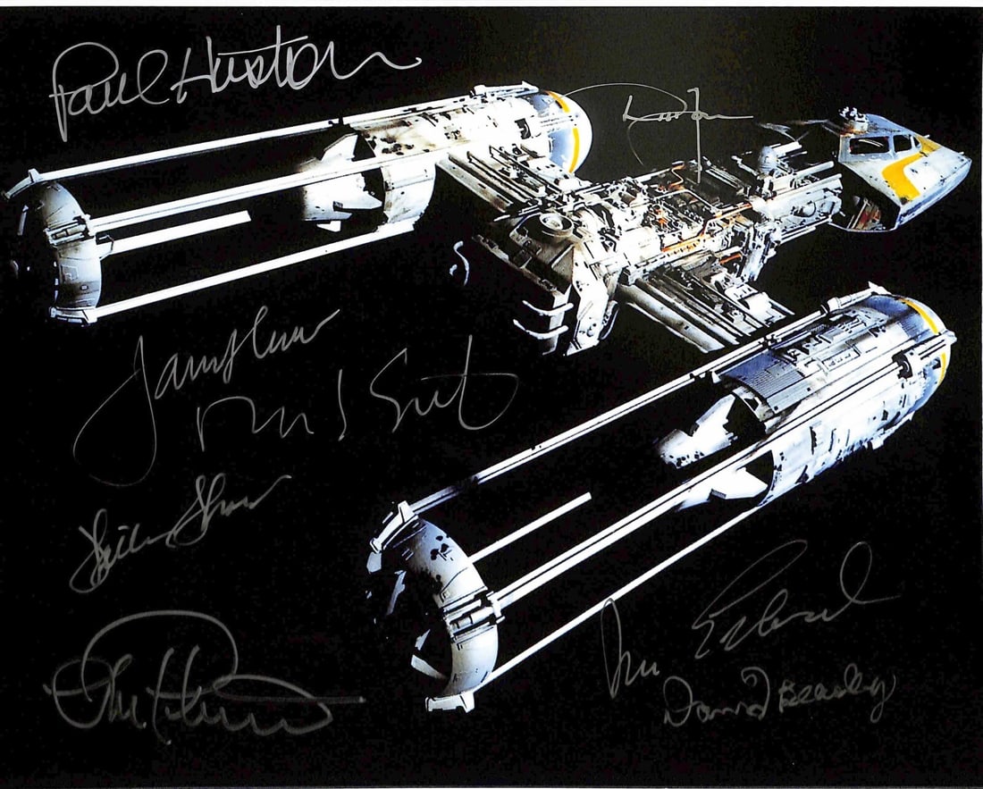 Star Wars A New Hope Y-Wing Signed 8x10 Photo by 8 ILM Crew Beckett LOA: Star Wars A New Hope Y-Wing Signed 8x10 Photo by 8 ILM Crew Beckett LOA Celebrate a piece of cinematic history with this rare autographed 8x10 photograph featuring the Y-Wing Model Crew from Star Wars