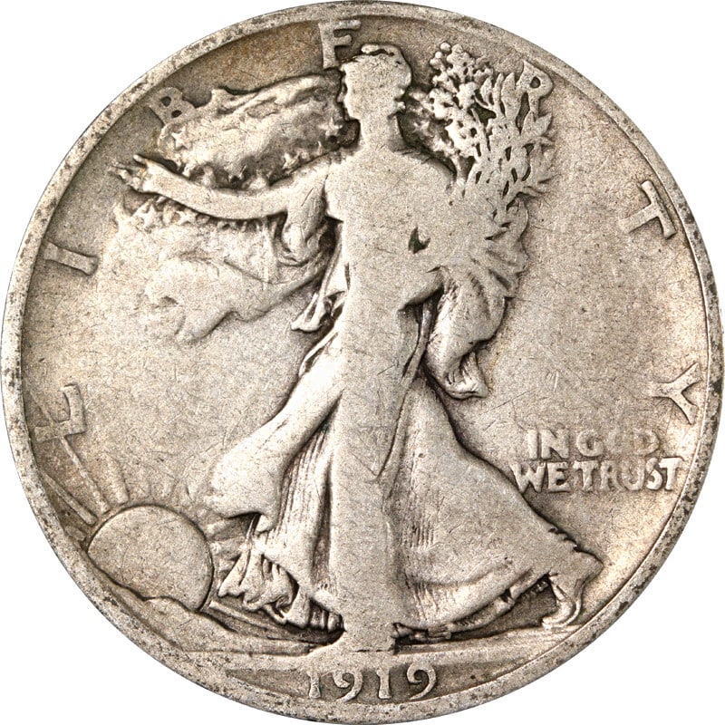 1919 San Francisco Silver Half Dollar Walking Liberty Coin (1 of 2)