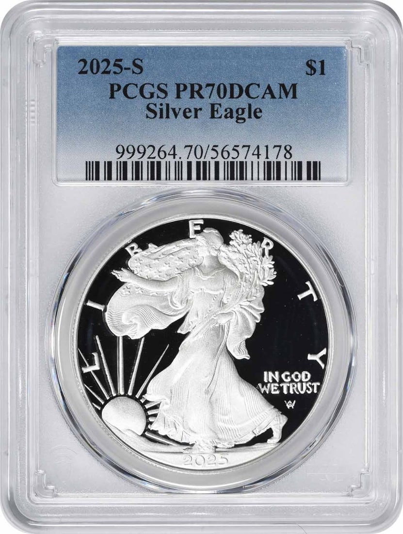 PCGS PR70DCAM Proof 2025-S Silver American Eagle 1 oz Coin San Francisco Mint (1 of 2)
