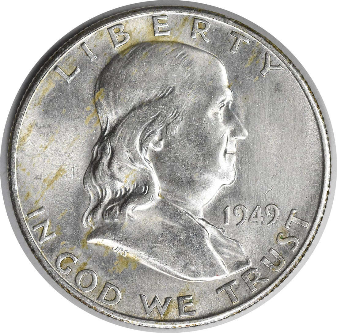 San Francisco Mint 1949 Franklin 50C Silver Coin AU Grade Uncertified (1 of 2)