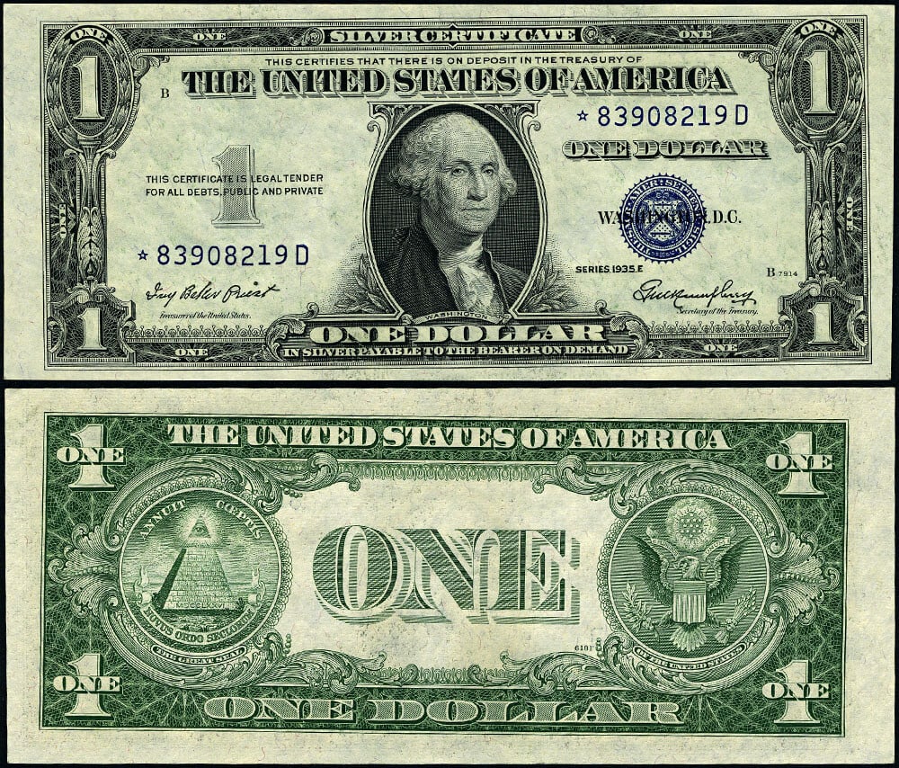 1935-E $1 Silver Certificate FR. 1614* Choice CU+ Uncertified Star (1 of 3)