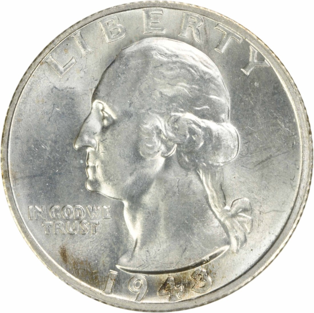 Uncertified 1943-S Silver 25C Washington Quarter Choice Brilliant Uncirculated (1 of 2)