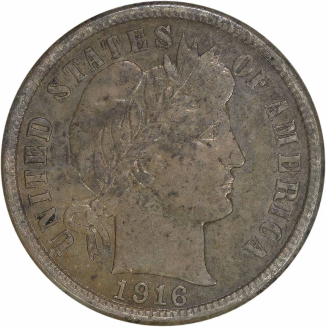 1916 Barber Silver Dime AU Uncertified 10C Coin USA (1 of 2)